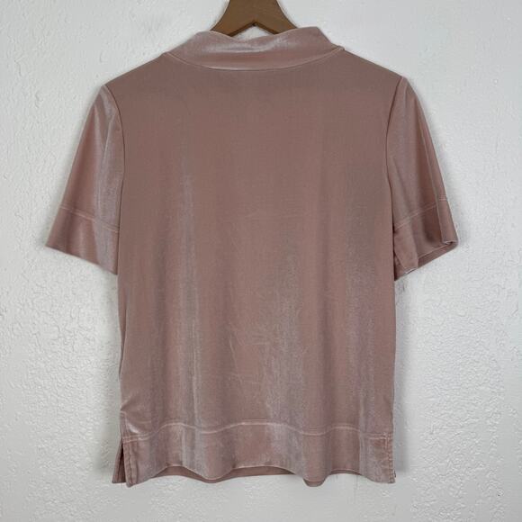 Anthropologie Krisha Velvet Mock Neck Top Size Medium - Picture 3 of 5